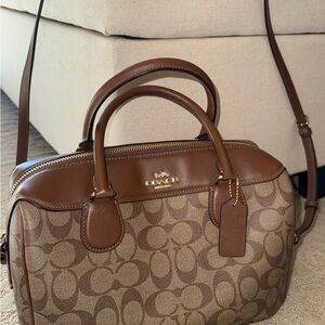 Coach Tan and Brown Signature Satchel